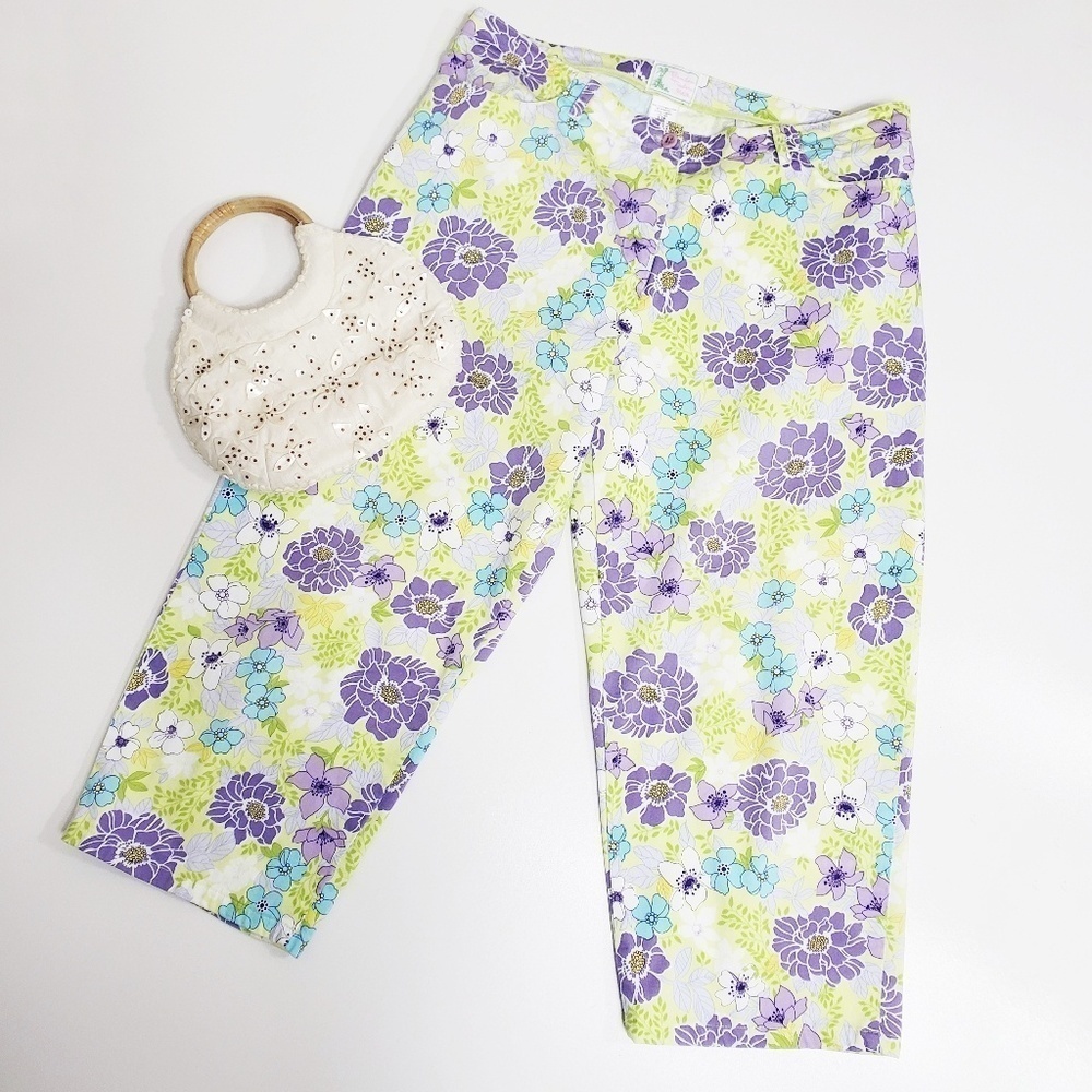 Bamboo traders floral cropped pants 12P